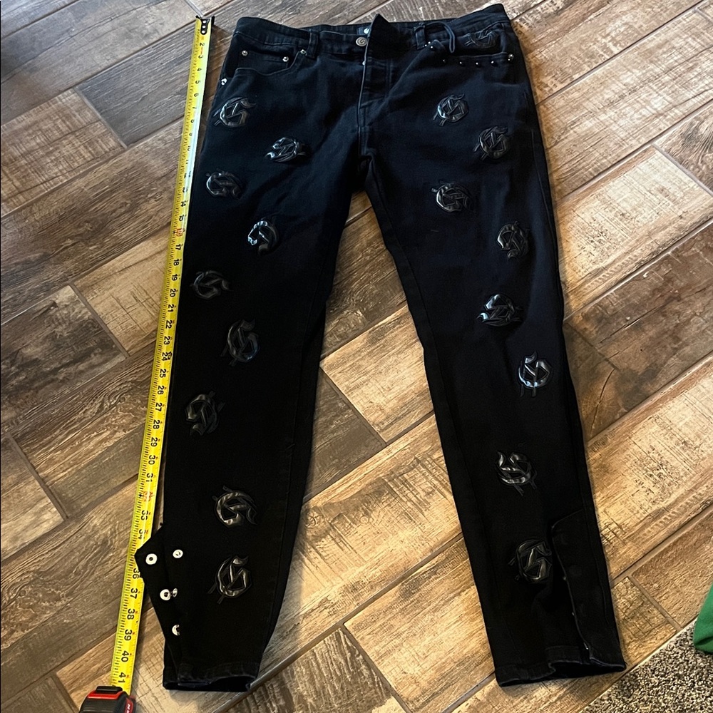 Godspeed Black Logo Patch Denim Jeans – Men’s Size 34